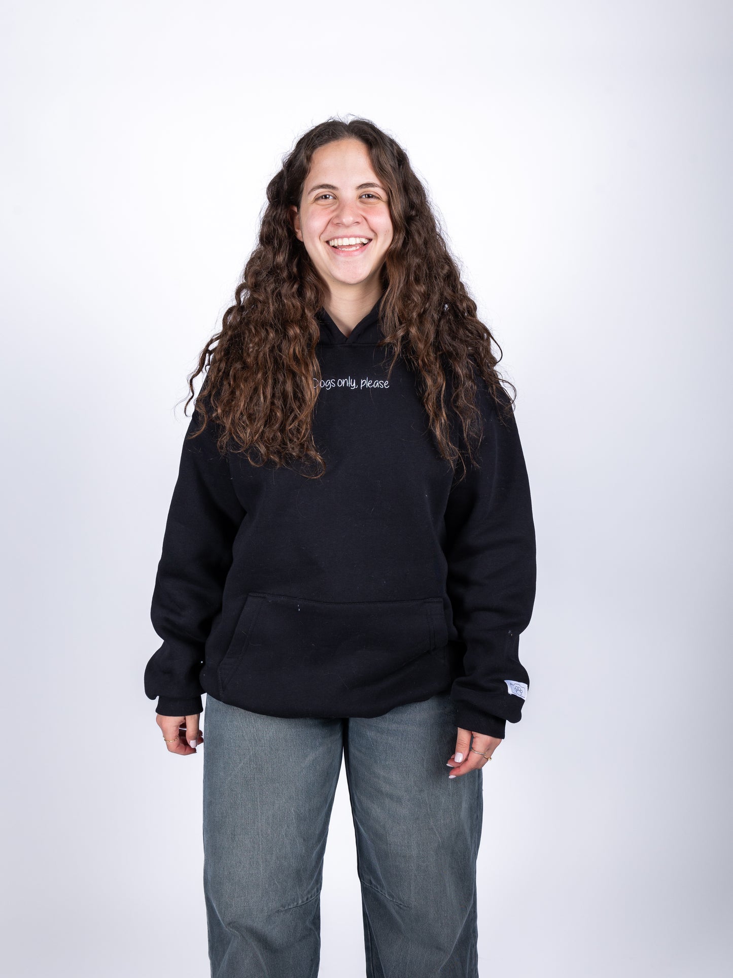 "Dogs only, please" Paw Hoodie Black