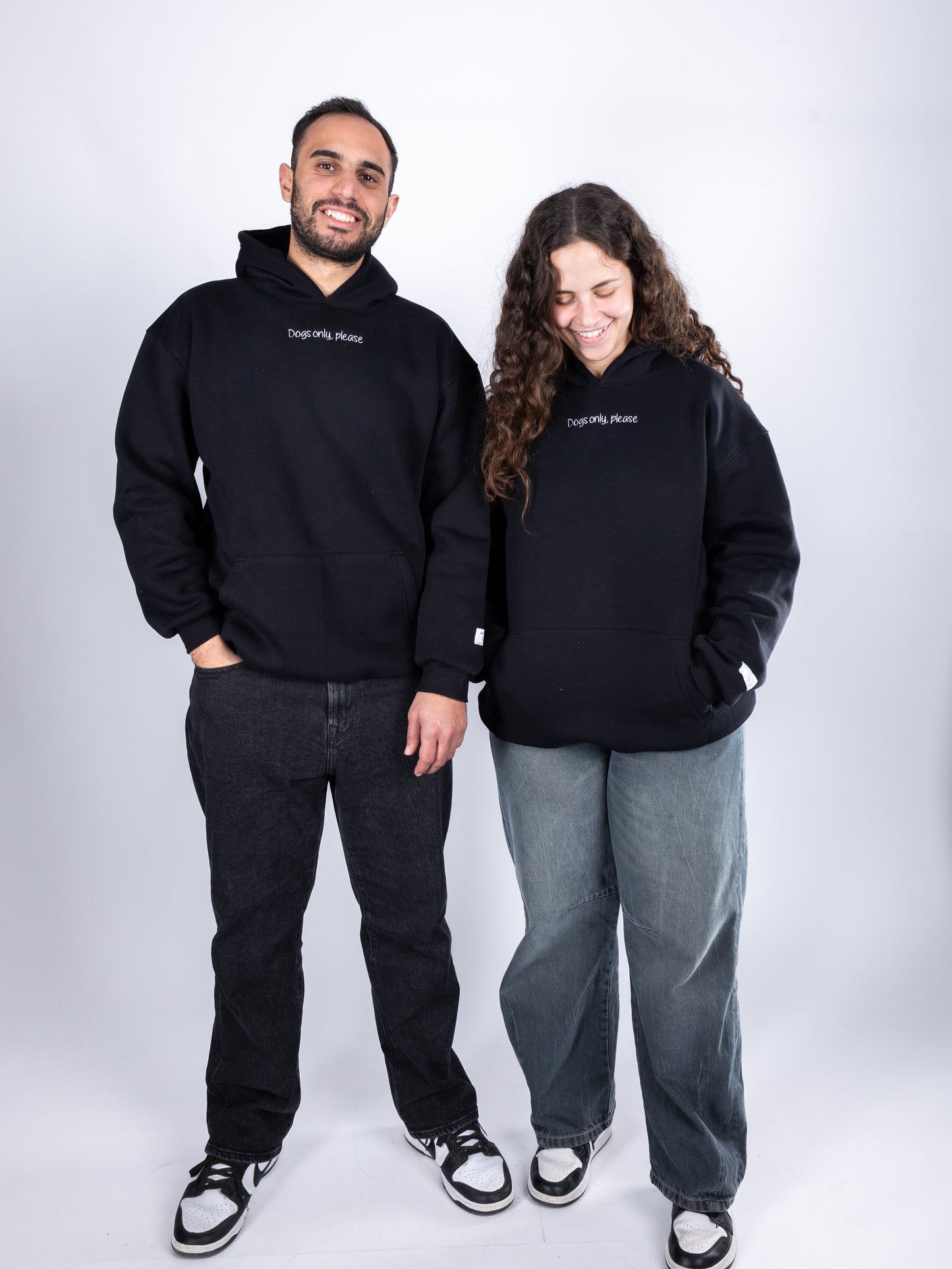 "Dogs only, please" Paw Hoodie Black