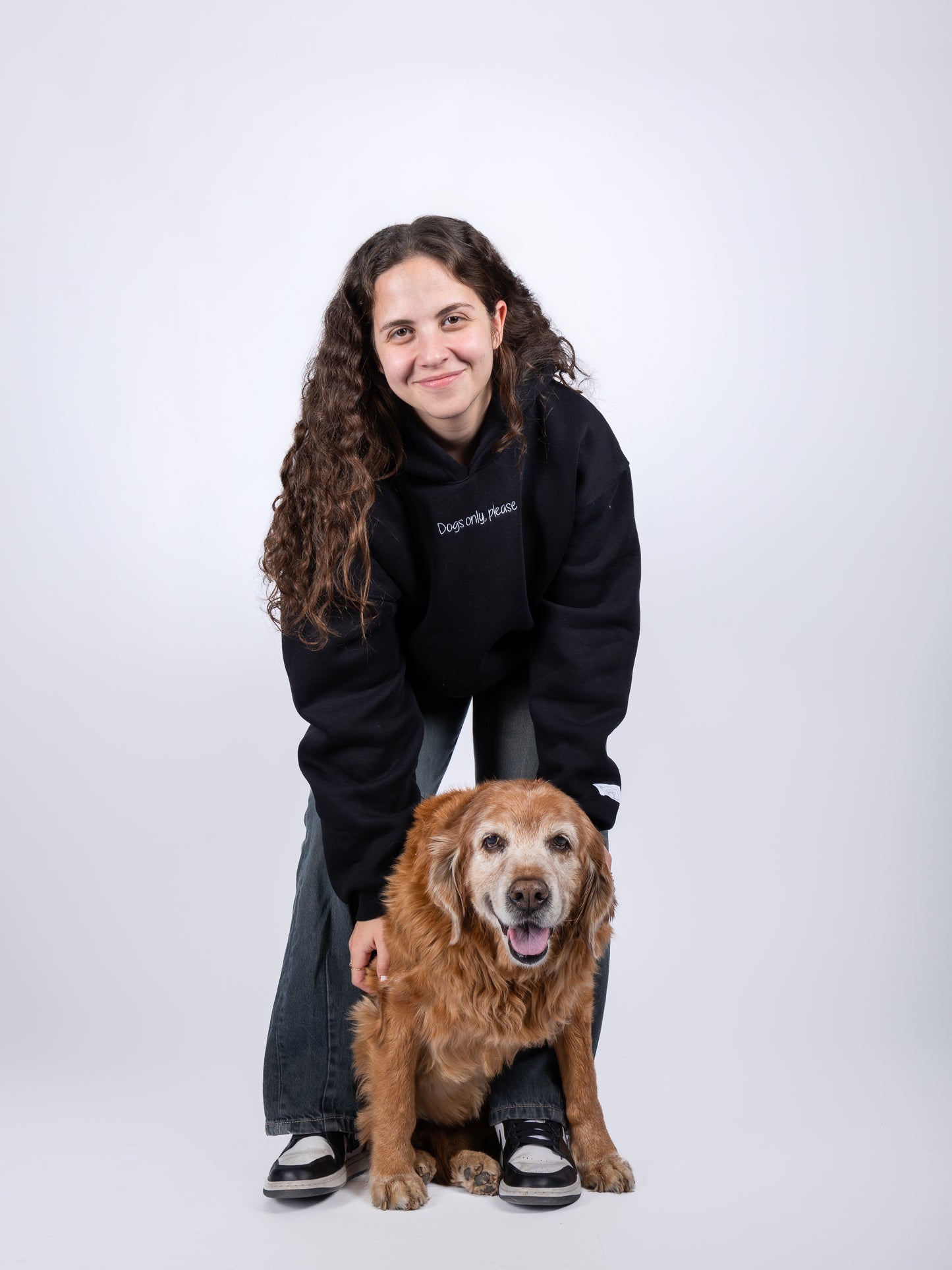 "Dogs only, please" Paw Hoodie Black