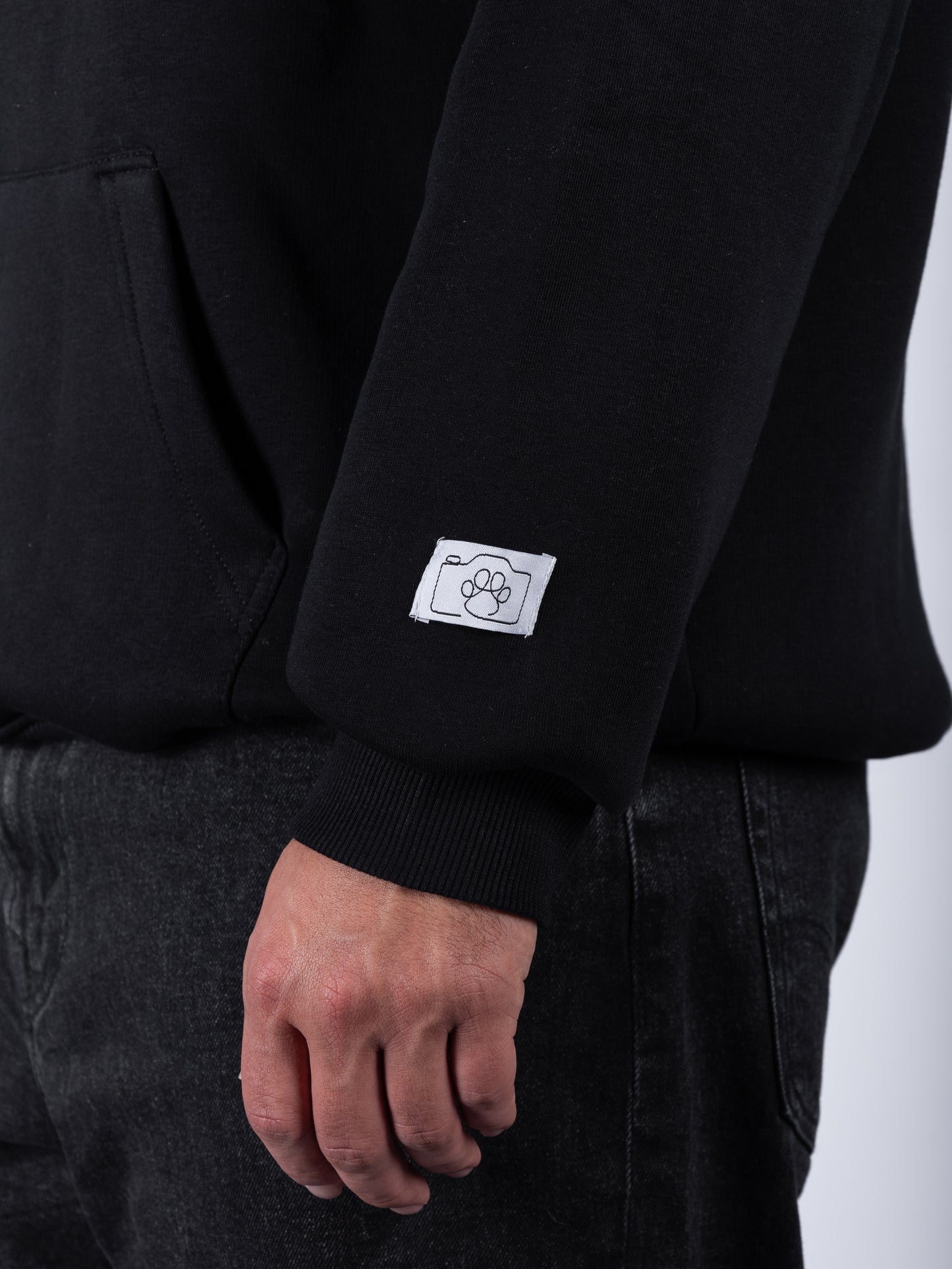 "Dogs only, please" Paw Hoodie Black