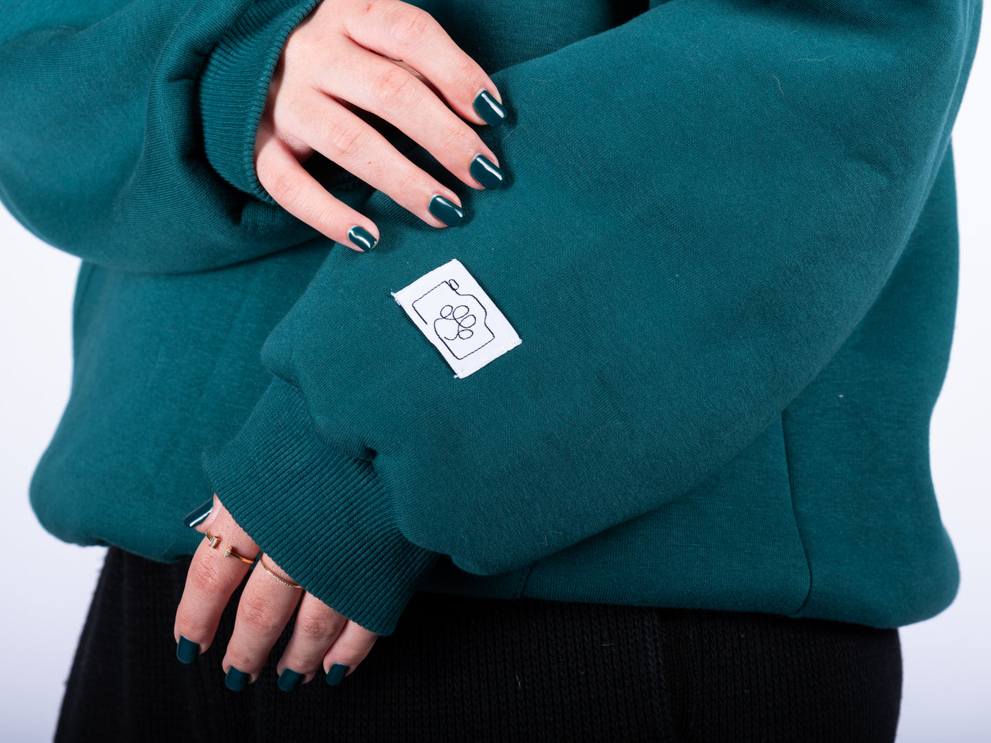"Dogs only, please" Paw Hoodie Teal Green