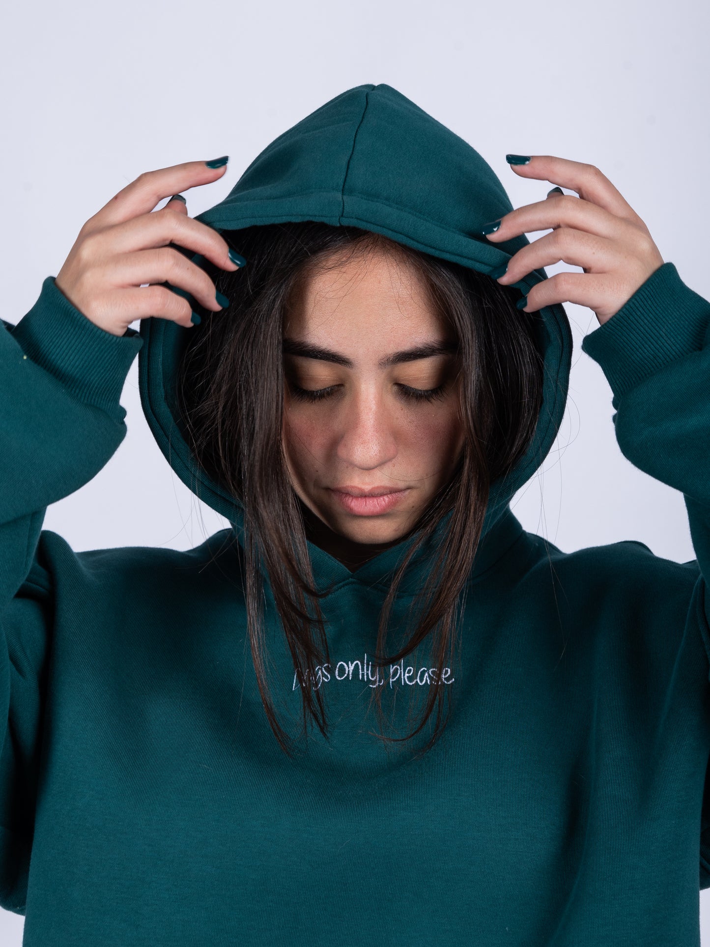 "Dogs only, please" Paw Hoodie Teal Green