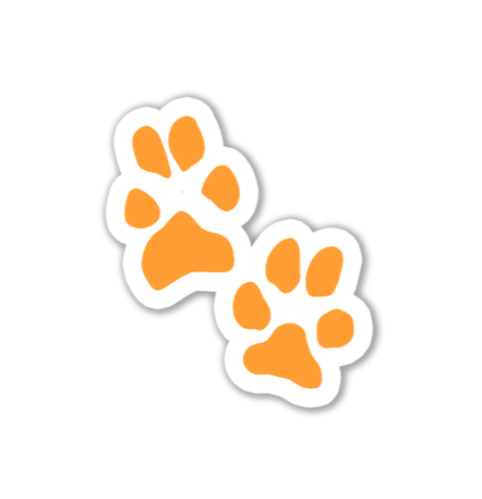 Orange Paw Sticker